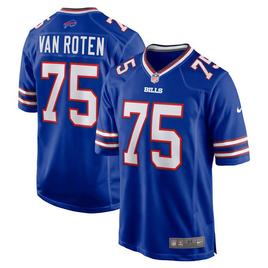 Men Buffalo Bills 75 Greg Van Roten Nike Royal Game Player NFL Jersey